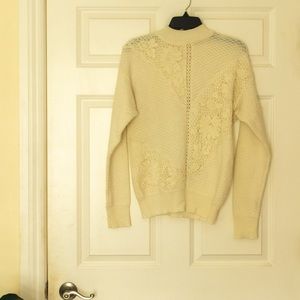 Vintage 80s Cream Beaded Sweater